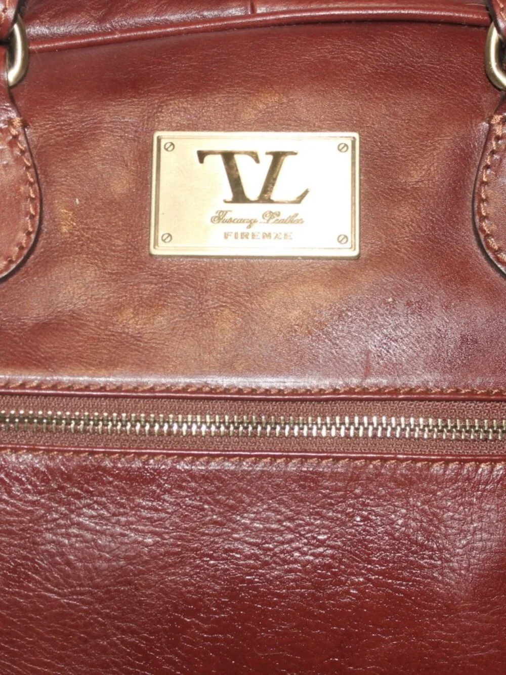$685 Tuscany Leather Firenze Francoforte Travel Bag w Strap Never Used